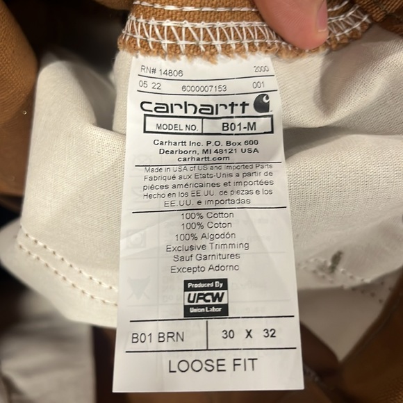 Men’s Carhartt Tan 30x32 Loose Fit Double Knee Pants - Picture 4 of 4